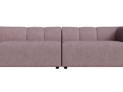 Pink Fabric Lisbon 3S Sofa 3D model