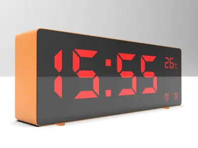 CLOCK ORANGE RED Low-poly 3D model