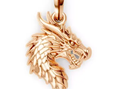Dragon head pendant 3d print file stl obj 3D print model
