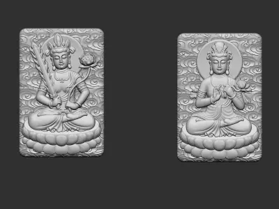 Eight Buddhas 3D print model