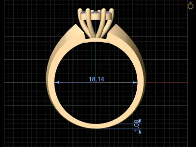 Lux ring silver gold jewelry printable 3D model 3D print model 11