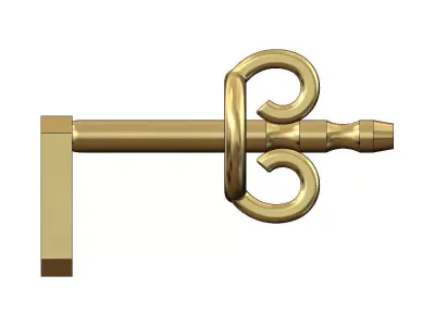 0 zero number varsity font stud earring 3D print model