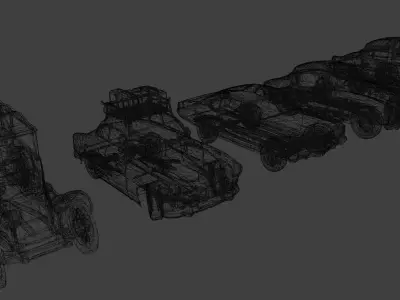 Stylized Cars Low-poly 3D model