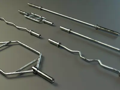 Training Bar Set PBR Low-poly 3D model