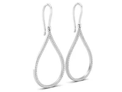 AV 676  Diamond Ladies Teardrop Dangling Earrings 3D print model