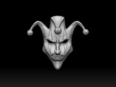 Mask face jester joker relief 3D print model 3D print model