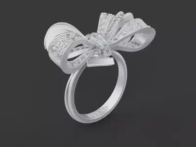 Bow Tie Ring and Bracelet set 66772 3D print model