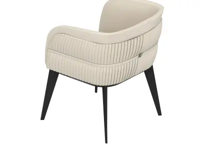 Modern Nordic Accent Luxury Leather Armchair   3D model