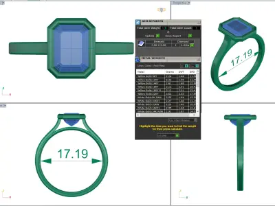 Classic Emerald Diamond solitaire ring 3D print model