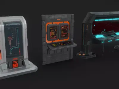 SciFi Terminals 25 Low-poly 3D model
