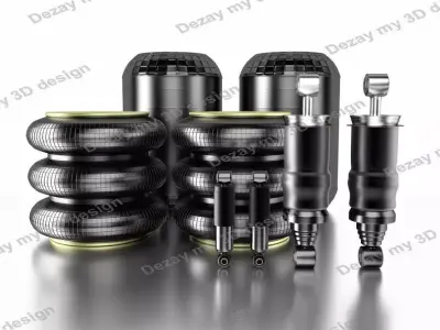 Set of trucks suspension 3D model