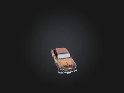 Old Rusty Car Low-poly 3D model get