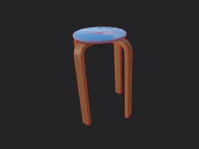 QuadStool 46cm Low-poly 3D model
