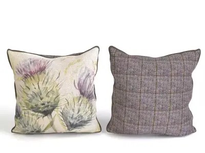 Voyage Cushion- Flowers -Piped Pillow 3D model