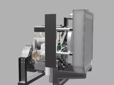 4-Stroke Engine - Forklift Engine Low-poly 3D model