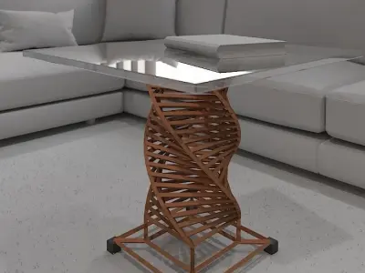 glass center table  Free low-poly 3D model