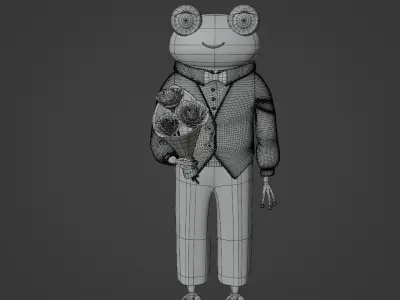 Gentleman frog 3D model