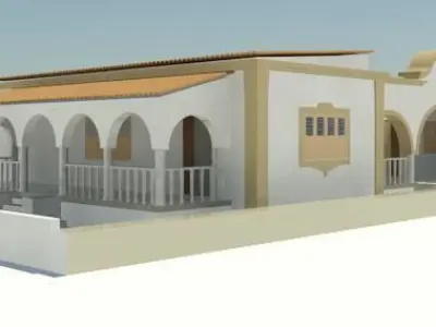 SF-03 house with arches and balconies 3D model