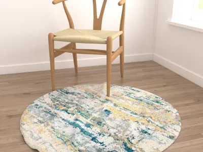 Round Rug Set 130 3D model
