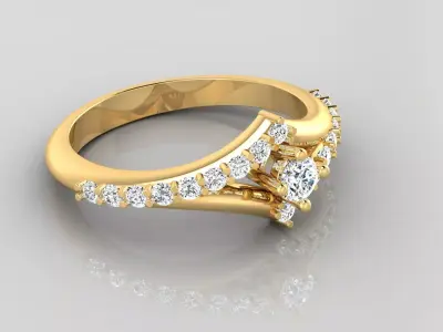Ring M36 The luxury female ring with gems wedding 3D print model