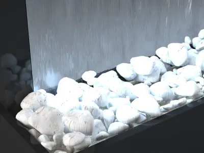 Waterfall Panel Interior Decoration 3D model