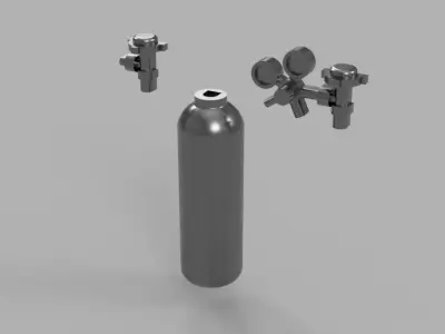 Oxygen Nitro Cylinder - Diorama Miniature Garage 3D print model  3D print model