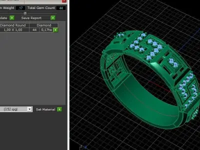 Ring Diamond geometry set 3D print model