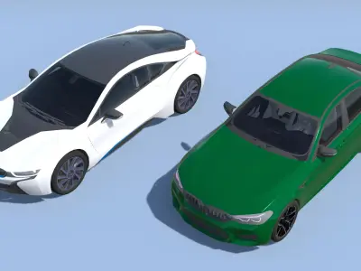 30 Cars Pack with Interior - Racing Cars Low-poly 3D model