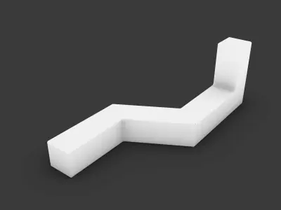 Bench letter l Free 3D model