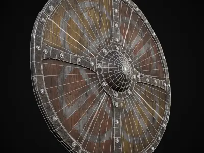 Viking War Shield YR Low-poly 3D model