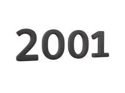 Year Number 2001 v1 001 Low-poly 3D model