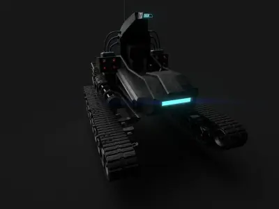 Cybertank futuristic vehicle Low-poly 3D model