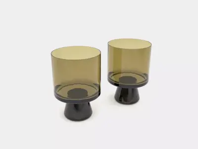 Tank low ball glasses black and yellow gray 3D model