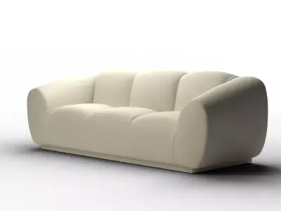 Brianna Cream Velvet Sofa Low-poly 3D model