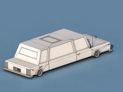Cartoon Limousine Car Low-poly 3D model