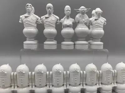 Futuristic Sci-Fi Chess Set Free 3D print model