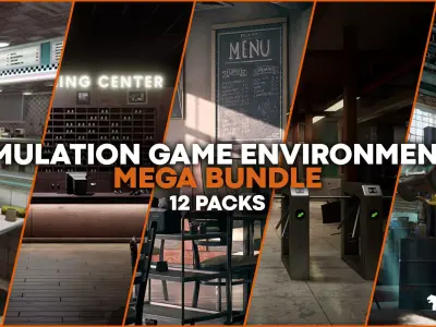 Simulation Game Environments Mega Bundle Low-poly 3D model