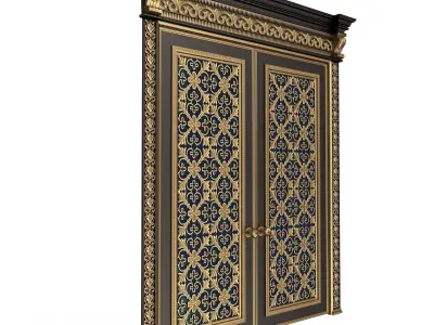 Carved Door Classic 01201 Black Low-poly 3D model