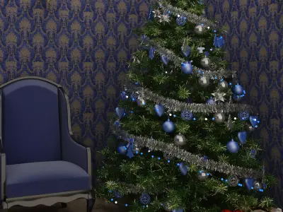 christmas tree blue 3D model
