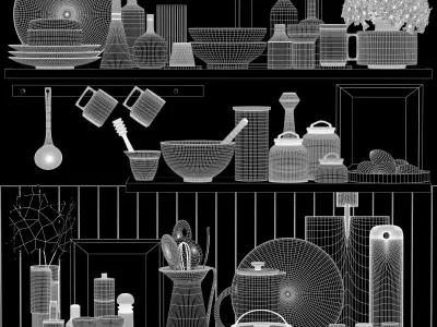 kitchen accessories 3D model