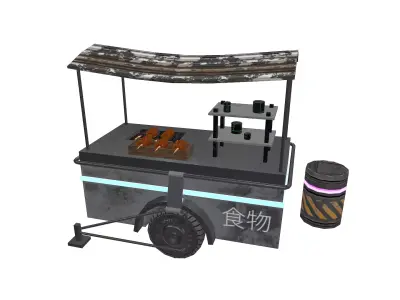 Street Food Cart Free low-poly 3D model