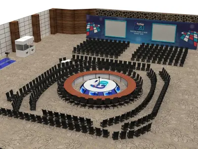 G20 Countries Meeting Stage And Setup 099 3D model