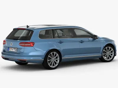 Volkswagen Passat Variant 2015 detailed interior 3D model