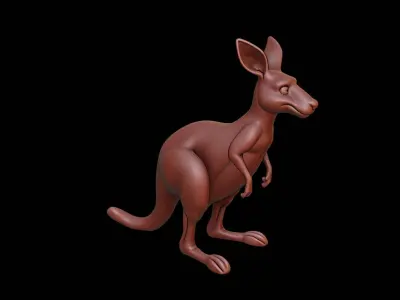 Kangaroo Animal Sculpture 3D print model purchase