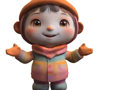 Adorable Winter  Low-poly 3D model