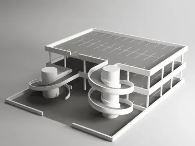 Multistorey car park Low-poly 3D model