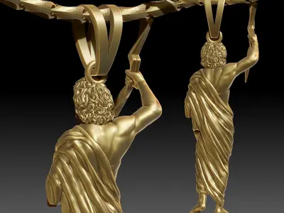 Zeus pendant Sculpture  jewelry gold necklace Silver 3D print model
