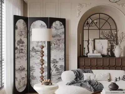 French style living room 3D model