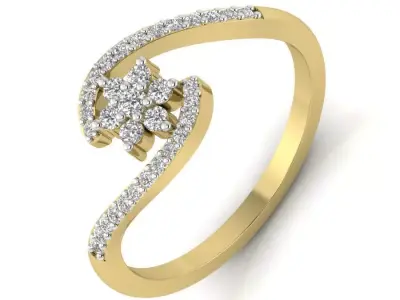 Women Diamond Ring 3dm STL  Render Details - PR-047 DIA 3D print model