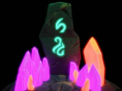 Stylized Runestone Crystal Model Free low-poly 3D model